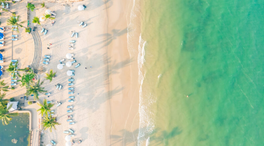 Beautiful aerial view of beach and sea